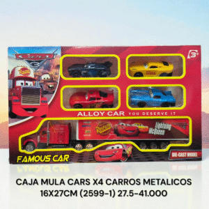 CAJA MULA CARS X4 CARROS METALICOS